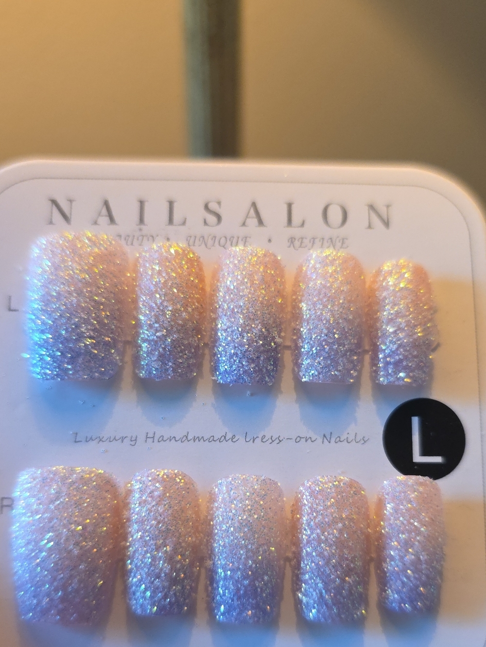 Sparkle Pink/Purple Press-On Nails Size Large